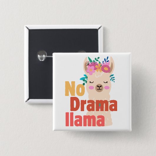 kein Drama-Lama-Button Button (Vorne & Hinten)