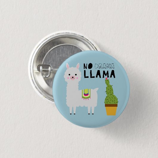 Kein Drama Lama niedlich Fiesta succulents cactus Button (Vorne & Hinten)