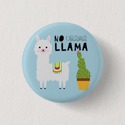 Kein Drama Lama niedlich Fiesta succulents cactus  Button (Vorderseite)
