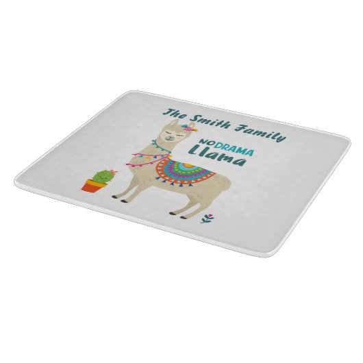 Kein Drama-Lama Personnalised Schneidebrett (Ecke)