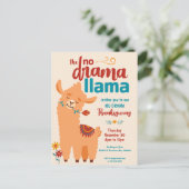 Kein Drama Llama Erntedank Cream Einladung Postkarte (Stehend Vorderseite)