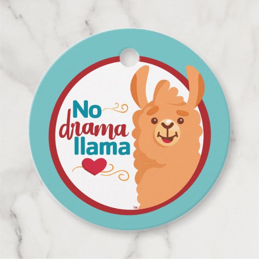 Kein Drama Llama (Warm) Aquamarin Geschenkanhänger (Vorderseite)