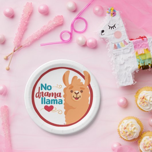 Kein Drama Llama (Warm) Pappteller (Party)