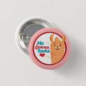 Kein Drama Llama (Warm) rosa Button (Vorne & Hinten)