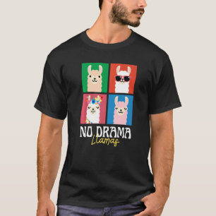 Kein Drama Llamas Squares Vintager 70er Tier T-Shirt