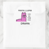 Kein Drama-Mama-Lama Runder Aufkleber (Tasche)