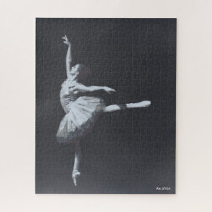 Kein Drama, nur Freiheit, Schwarz-Weiß-Ballerina Puzzle