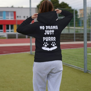 Kein Drama, nur Niedliches Cat Fun Zitat Modernes  Hoodie