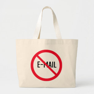 Kein E-Mail Red Circle Sign   Jumbo Tote Bag Stoffbeutel
