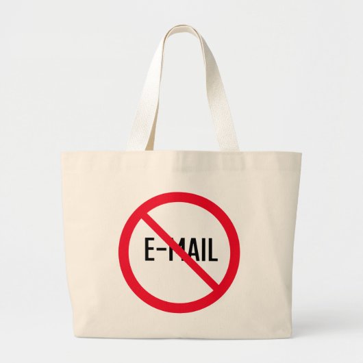 Kein E-Mail Red Circle Sign | Jumbo Tote Bag Stoffbeutel (Vorne)