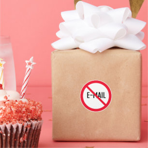 Kein E-Mail Red Circle Sign Klassische Round Sti Runder Aufkleber