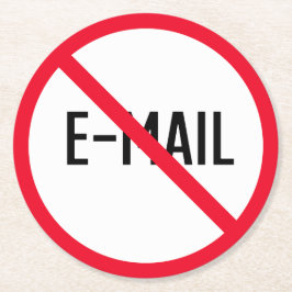 Kein E-Mail Red Circle Sign | Kundenspezifische Ro Runder Pappuntersetzer