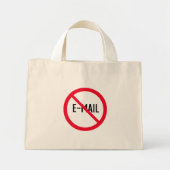 Kein E-Mail Red Circle Sign | Tiny Tote Bag Mini Stoffbeutel (Vorne)