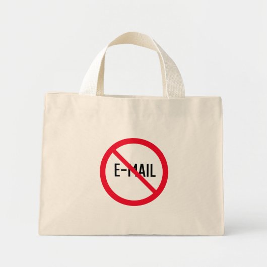 Kein E-Mail Red Circle Sign | Tiny Tote Bag Mini Stoffbeutel (Vorne)