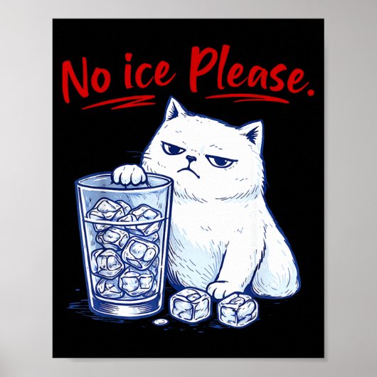 Kein Eis bitte lustige Katze gegen Eis chinga la m Poster (Vorne)