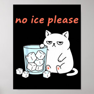 Kein Eis bitte lustige Katze Meme Männer Frauen Poster