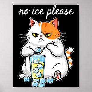 Kein Eis bitte lustige Katze Meme Männer Frauen Poster