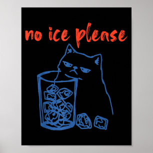 Kein Eis bitte lustige Katzen-Meme Männer Frauen Poster