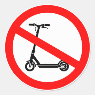 Kein Elektroroller-Schild – eingeschränkter E-Roll Runder Aufkleber