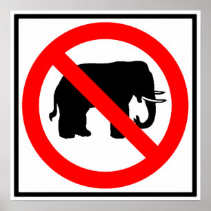 Kein Elephant Highway SIgn Poster