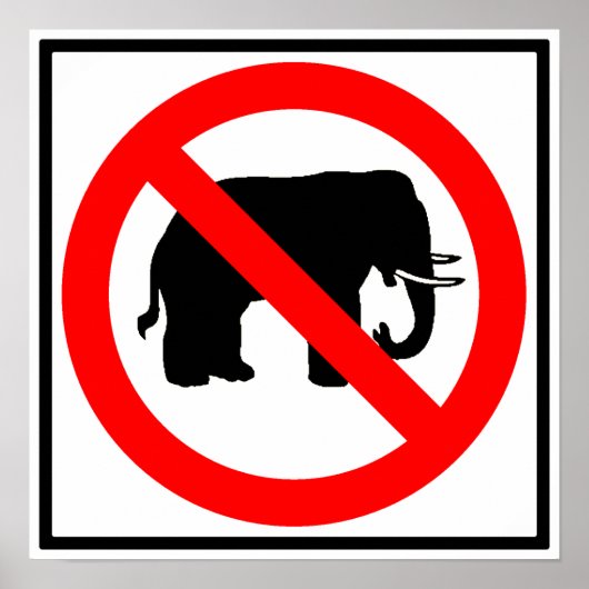 Kein Elephant Highway SIgn Poster (Vorne)