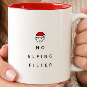 Kein Elf-Filter Lustiger Minimalistischer Weihnach Zweifarbige Tasse