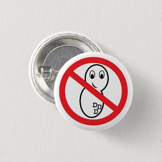 Kein Erdnuss-Knopf Button (Vorne & Hinten)