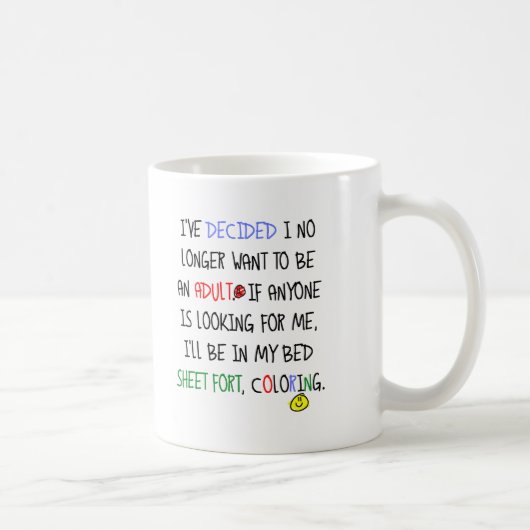 Kein erwachsener Funny Mug Kaffeetasse (Rechts)