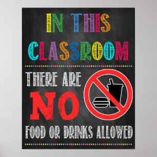 Kein Essen oder Getränke erlaubt Schulposter Poster