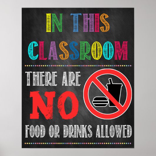 Kein Essen oder Getränke erlaubt Schulposter Poster (Vorne)