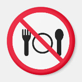 Kein Essen | Red Circle Sign | Magnet (Vorne)