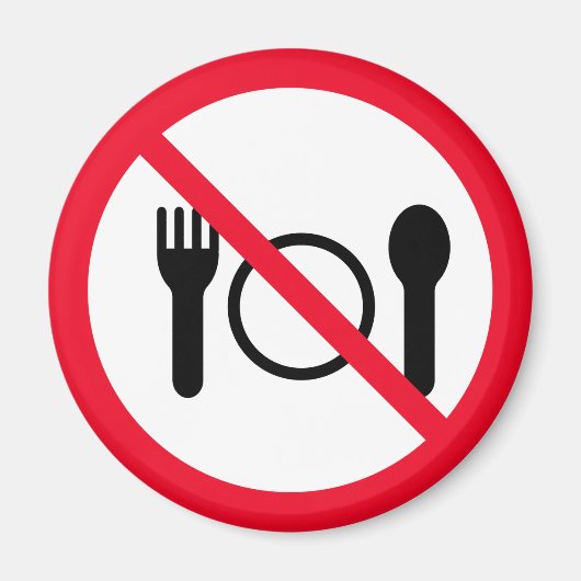 Kein Essen | Red Circle Sign | Magnet (Vorne)