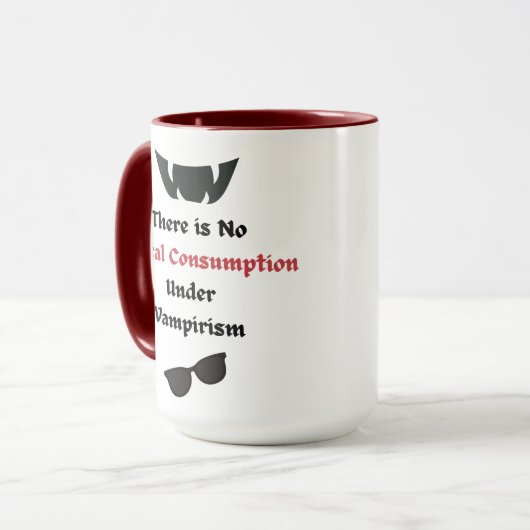 Kein ethischer Konsum unter Vampirismus-Tasse Tasse (Vorderseite Links)