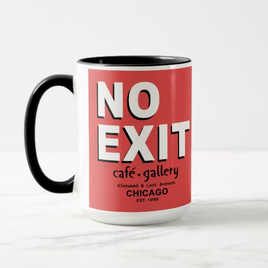Kein Exit Café, Galerie, Chicago. EST. Tasse 1958 (Links)