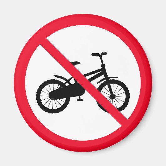 Kein Fahrrad verboten | Red Circle Sign | Magnet (Vorne)
