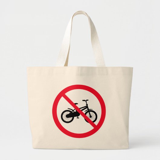 Kein Fahrradzeichen verboten | Jumbo Tote Bag Stoffbeutel (Vorne)