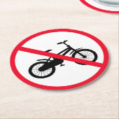 Kein Fahrradzeichen verboten | Kundenspezifische R Runder Pappuntersetzer (Angewinkelt)