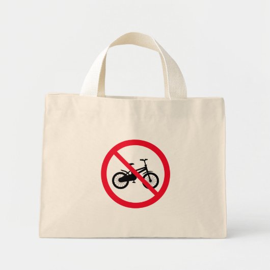 Kein Fahrradzeichen verboten | Tiny Tote Bag Mini Stoffbeutel (Vorne)