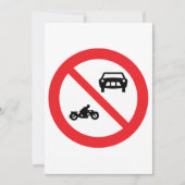 Kein Fahrzeug Straßenzeichen Einladung (Vorderseite)