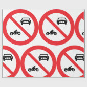 Kein Fahrzeug Straßenzeichen Geschenkpapier (Flach)