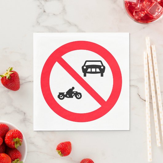 Kein Fahrzeug Straßenzeichen Serviette