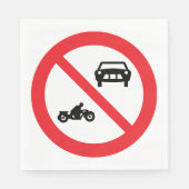 Kein Fahrzeug Straßenzeichen Serviette (Vorderseite)