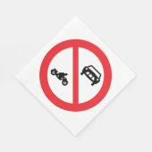 Kein Fahrzeug Straßenzeichen Serviette (Ecke)