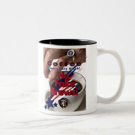 Kein Fake bricht! Black Coffee Siegel der Genehmig Zweifarbige Tasse (Rechts)