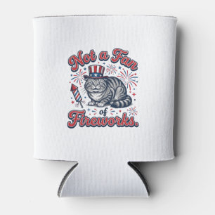 Kein Fan von Feuerwerk erschrockenes Katzenshirt ( Dosenkühler