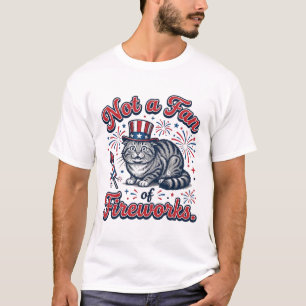 Kein Fan von Feuerwerk Verängstigtes Katzen-Shirt  T-Shirt