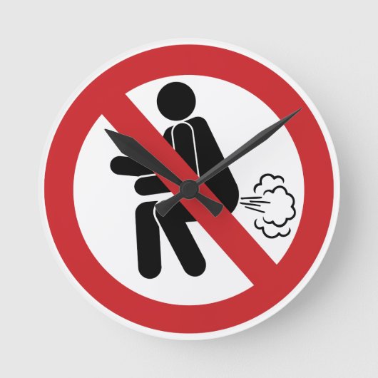 KEIN Farnzeichen ⚠ Funny Thai Toilet ⚠ Runde Wanduhr (Vorderseite)