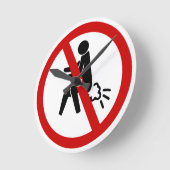 KEIN Farnzeichen ⚠ Funny Thai Toilet ⚠ Runde Wanduhr (Winkel)