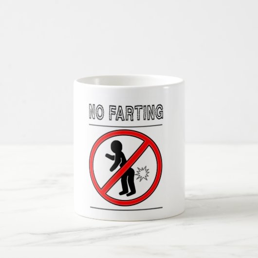 KEIN FARTING Warnzeichen Kaffeetasse (Mittel)