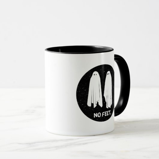 Kein Feet Ghosts Funny Geek monochrome Tasse (VorderseiteRechts)